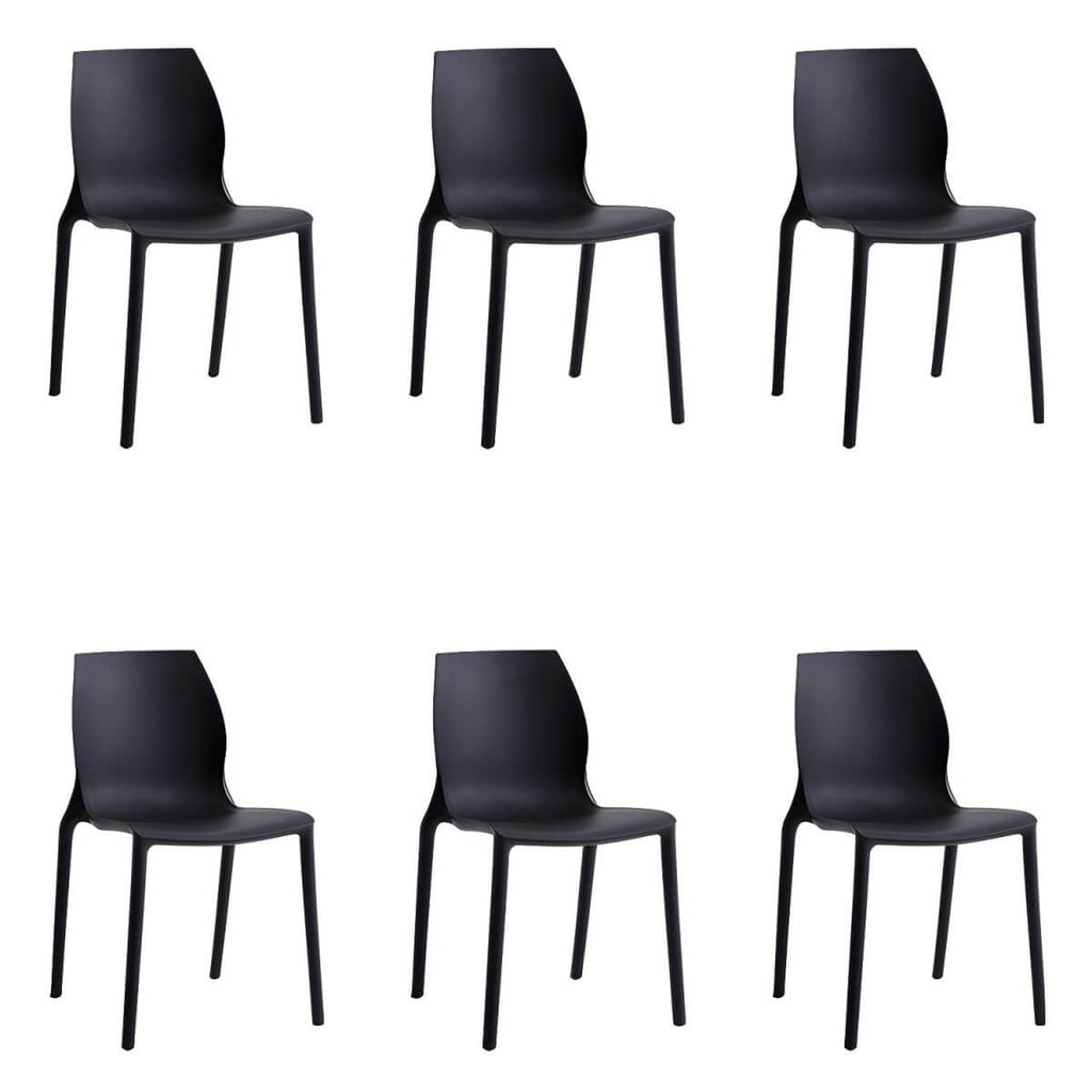 Stackable modern Scandinavian plastic and acrylic chair for kitchen and dining use