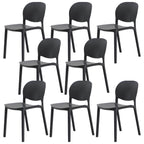 Stackable Nordic dining chair with acrylic legs and ergonomic backrest for modern dining rooms