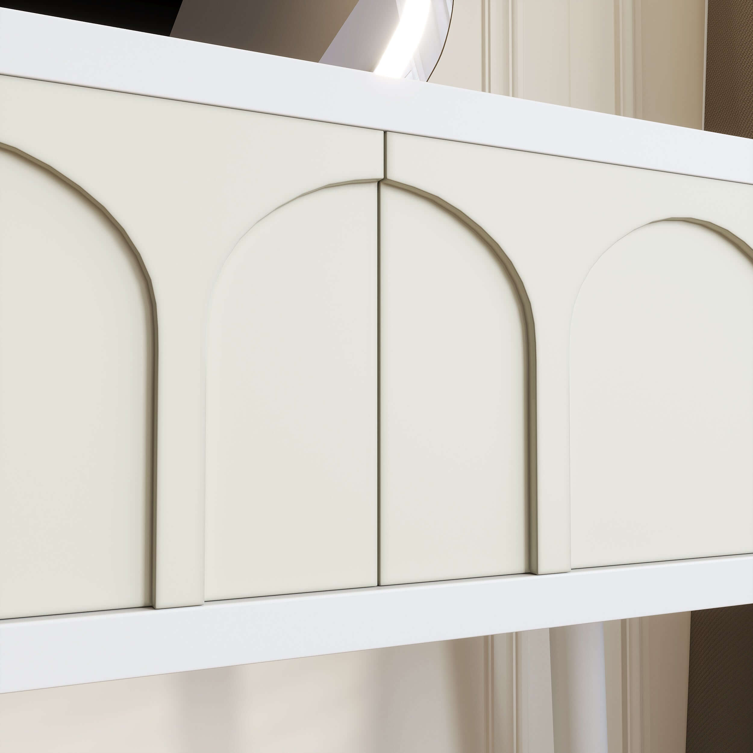 White and black 31.5-inch two drawer dresser with mirror and matching chair