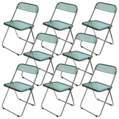 Contemporary Acrylic Open Back Folding Armless Chair for Dining Room Dining Chairs
