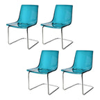 Scandinavian style low back side chair made of plastic and acrylic, ideal for kitchen and dining areas
