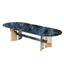 Oval marble dining table with traditional luxury design for home dining rooms