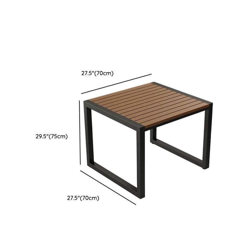 Cocoa color modern patio dining set with laminate tabletop, UV-proof, available in 5 or 7 pieces