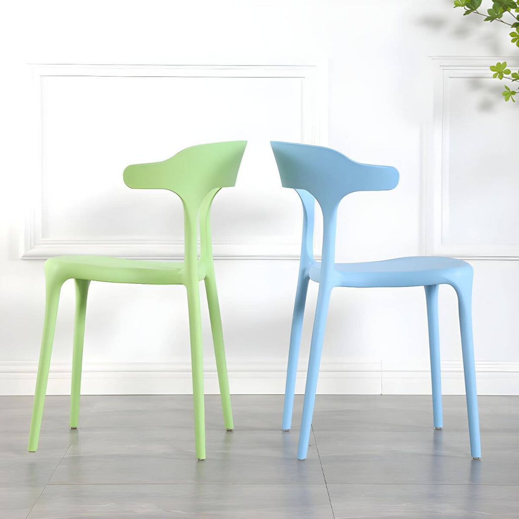 Stackable Nordic acrylic dining chair with backrest and acrylic legs