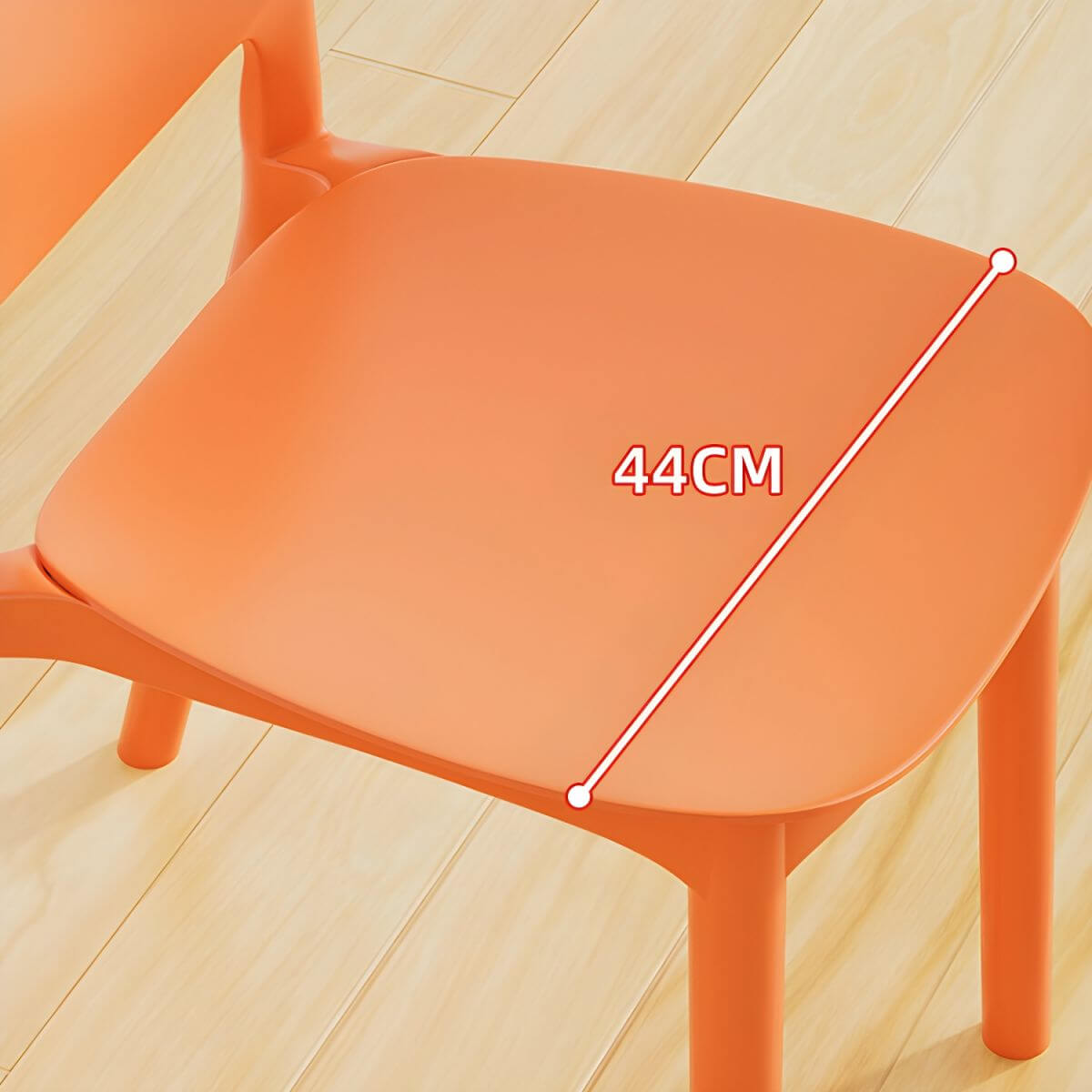 Stackable Nordic dining chair with acrylic legs and ergonomic backrest for modern dining rooms