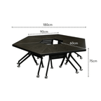 Black folding conference table with 360-degree casters for flexible workspace setups