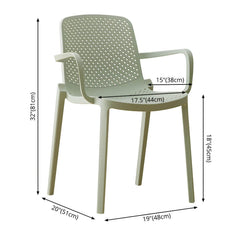 Modern Plastic Solid Back Side Chair 32"H Acrylic Dining Chair for Restaurant Dining Chairs