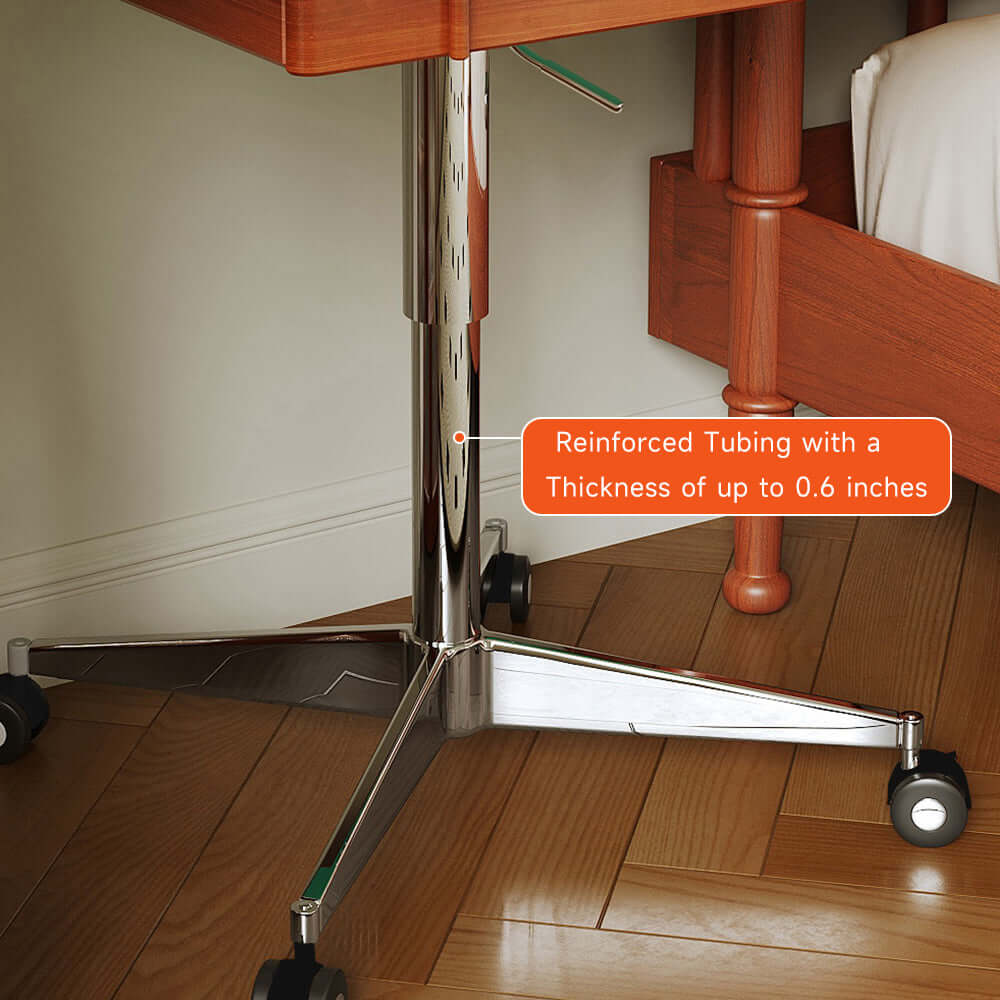 Small vintage-style solid wood vanity table with movable flip-top mirror for bedroom