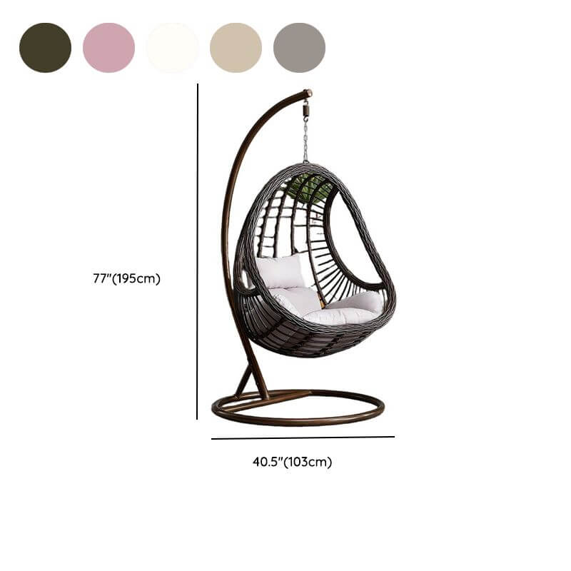 Waterproof tropical porch swing with alloy stand, pads, and chain for outdoor comfort