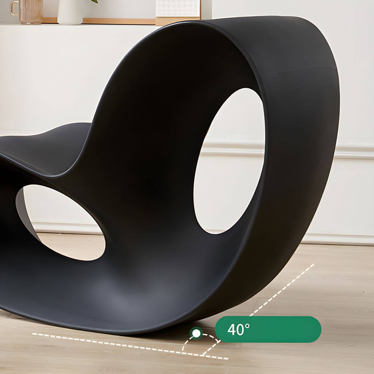 Acrylic contemporary indoor rocking chair without armrest in solid color