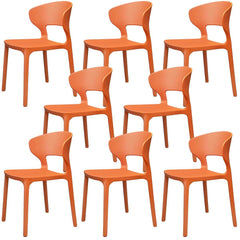 Scandinavian Stackable Side Chair with Open Back and Plastic & Acrylic Material Dining Chairs