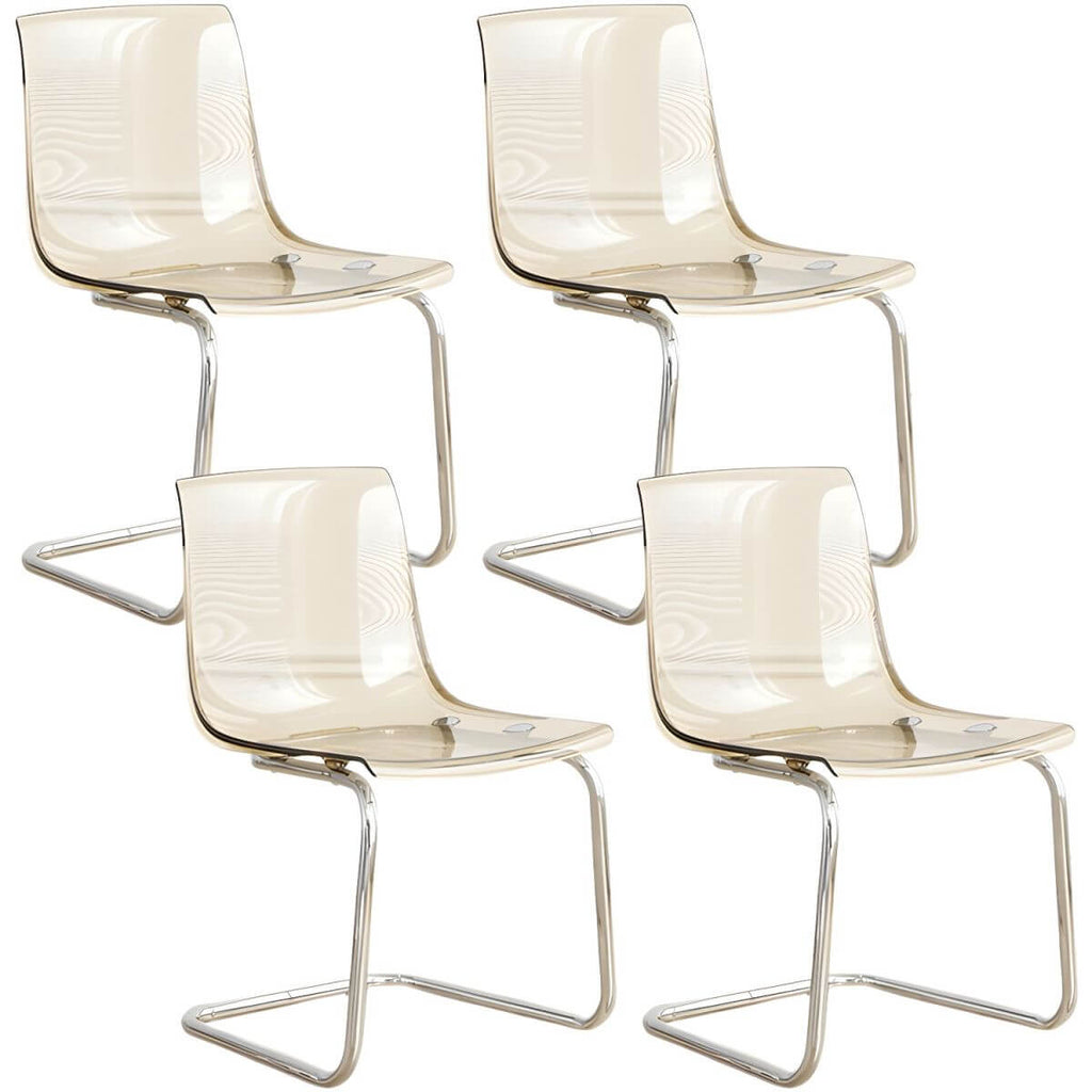 Scandinavian style plastic and acrylic non-upholstered side dining chair