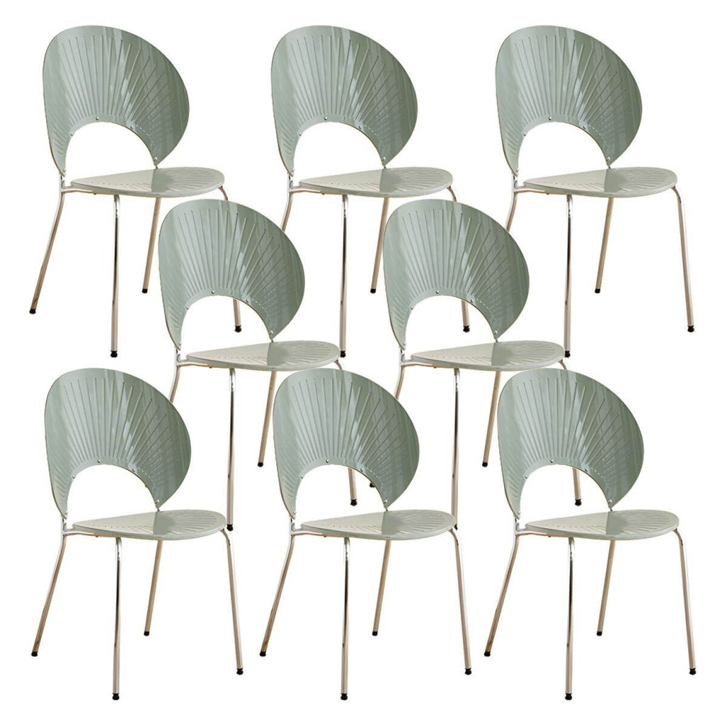 Scandinavian style stackable armless side chair made of plastic and acrylic for dining