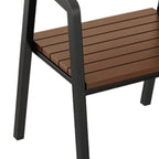 Cocoa color modern patio dining set with laminate tabletop, UV-proof, available in 5 or 7 pieces