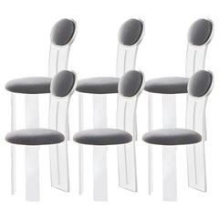Contemporary Upholstered Dining Chair with Acrylic Frame for Kitchen Dining Chairs