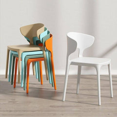 Scandinavian Stackable Side Chair with Open Back and Plastic & Acrylic Material Dining Chairs
