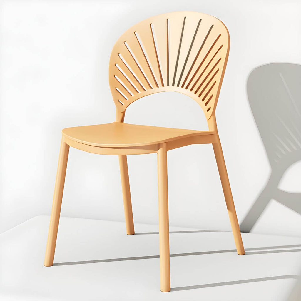 Scandinavian style plastic and acrylic side chair with low back for kitchen and dining