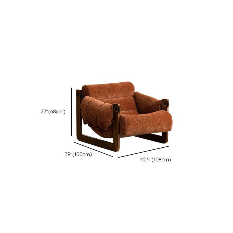 Accent arm chair with fixed back and armrest, available in solid color, striped, and floral patterns