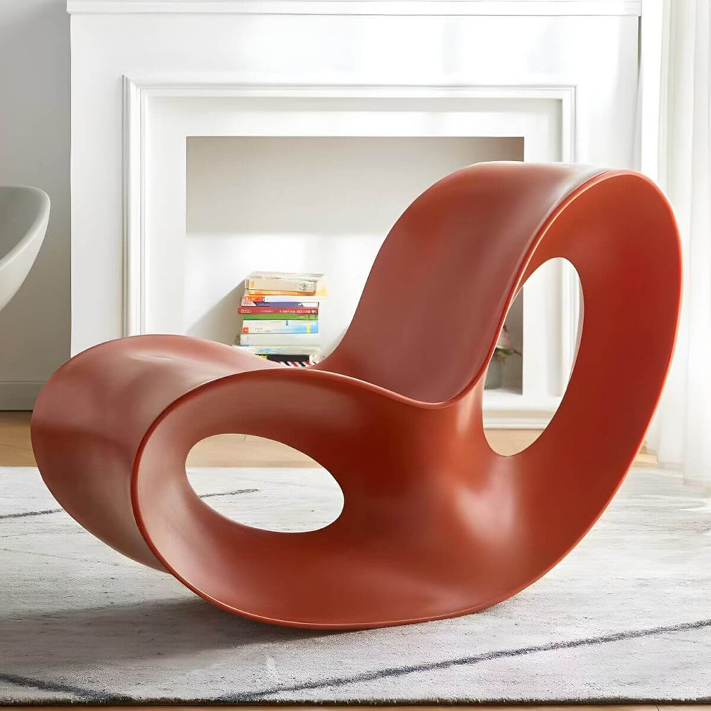 Contemporary plastic and acrylic rocking accent chair with modern design