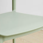 Scandinavian style low back kitchen and dining chair made of plastic and acrylic