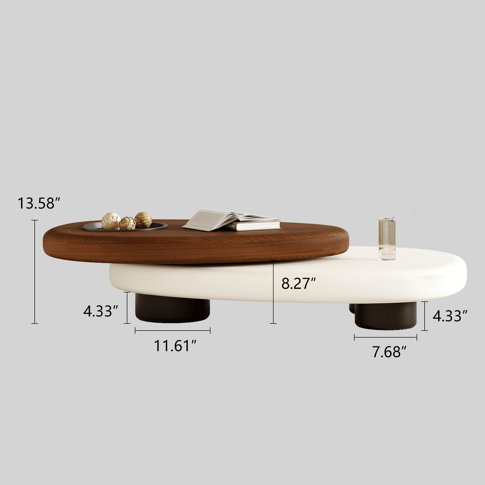 Innovative modern coffee table with a simple design and rotatable feature