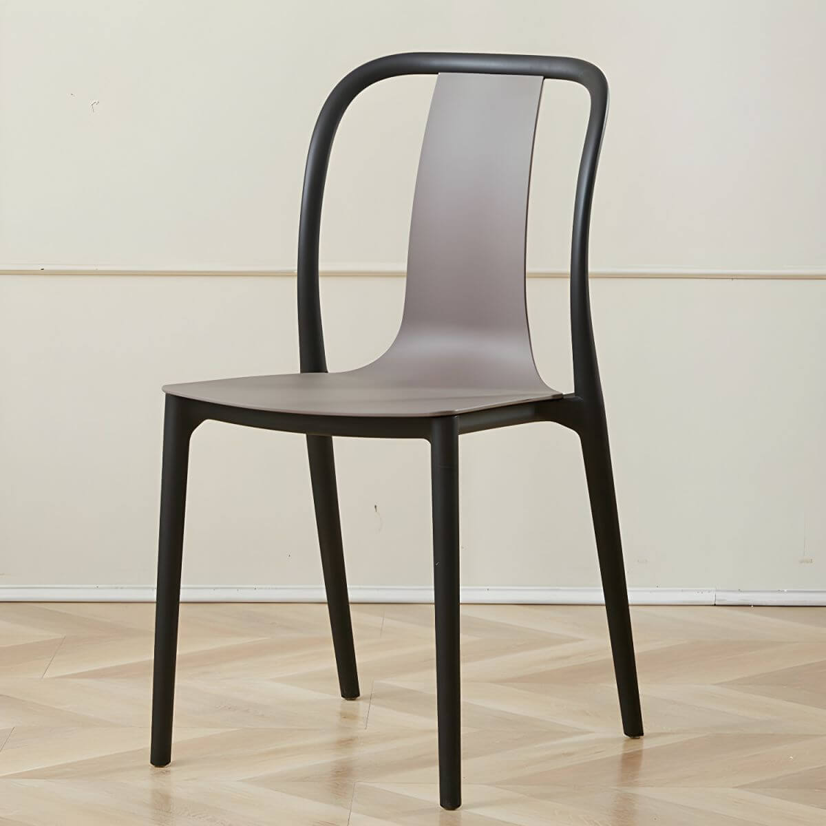Low-back plastic and acrylic side chair with modern style for kitchen and dining areas