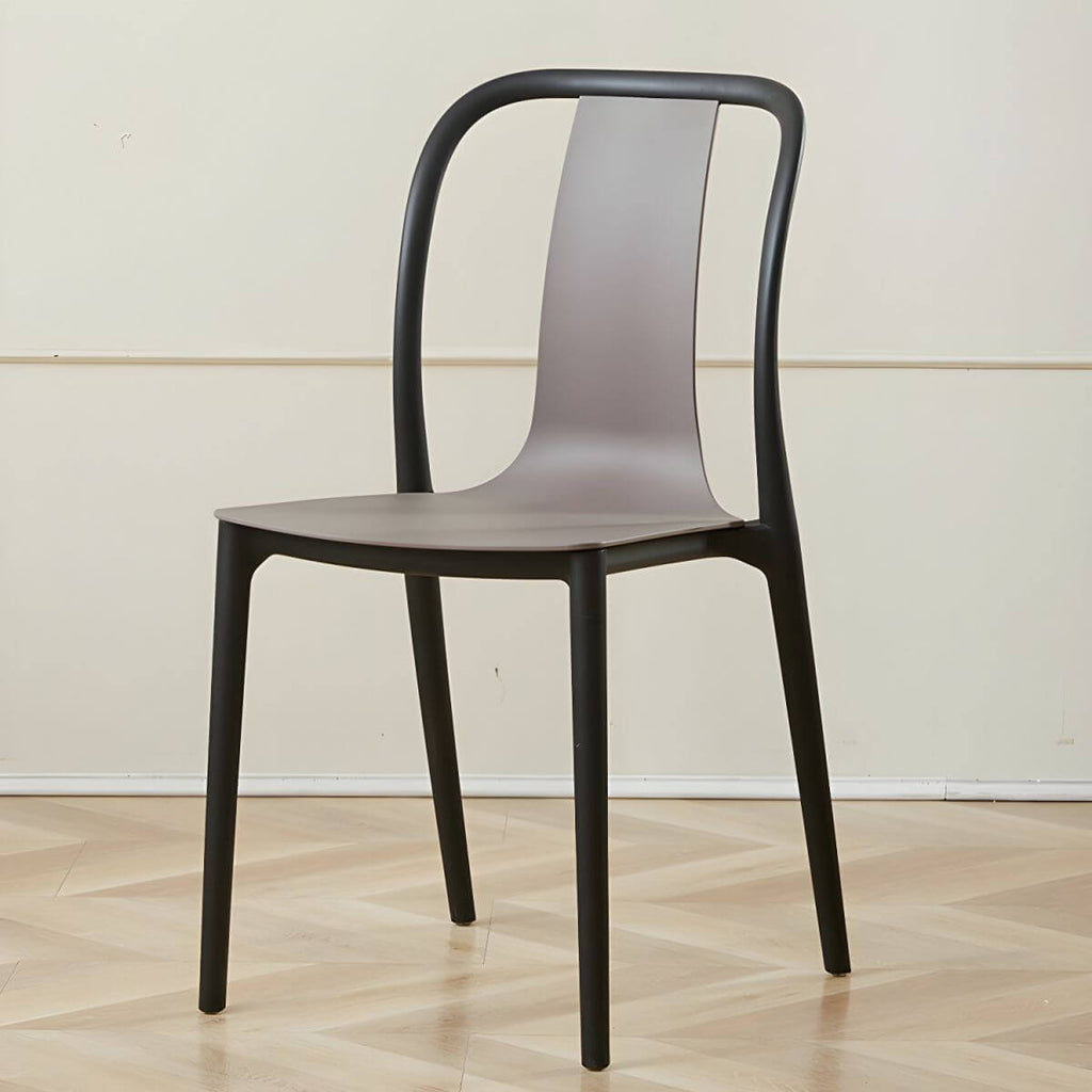 Low-back plastic and acrylic side chair with modern style for kitchen and dining areas