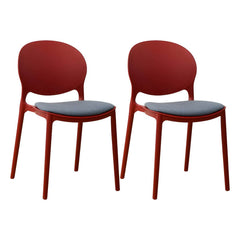 Scandinavian Plastic Dining Chair Open Back Side Chair with 4 Legs for Home Use Dining Chairs