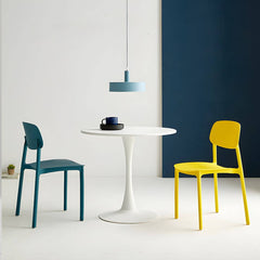 1 Piece Scandinavian Plastic & Acrylic Open Back Kitchen & Dining Side Chair Dining Chairs