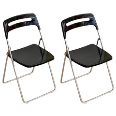 Collapsible Open Back Side Chair with Plastic & Acrylic Material - Modern Kitchen & Dining Dining Chairs