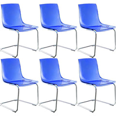 Scandinavian Style Plastic & Acrylic Side Chair Silver Legs Non-Upholstered Chair Dining Chairs