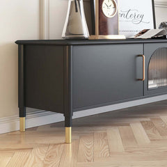 Modern Wood TV Stand Cabinet with Glass Door