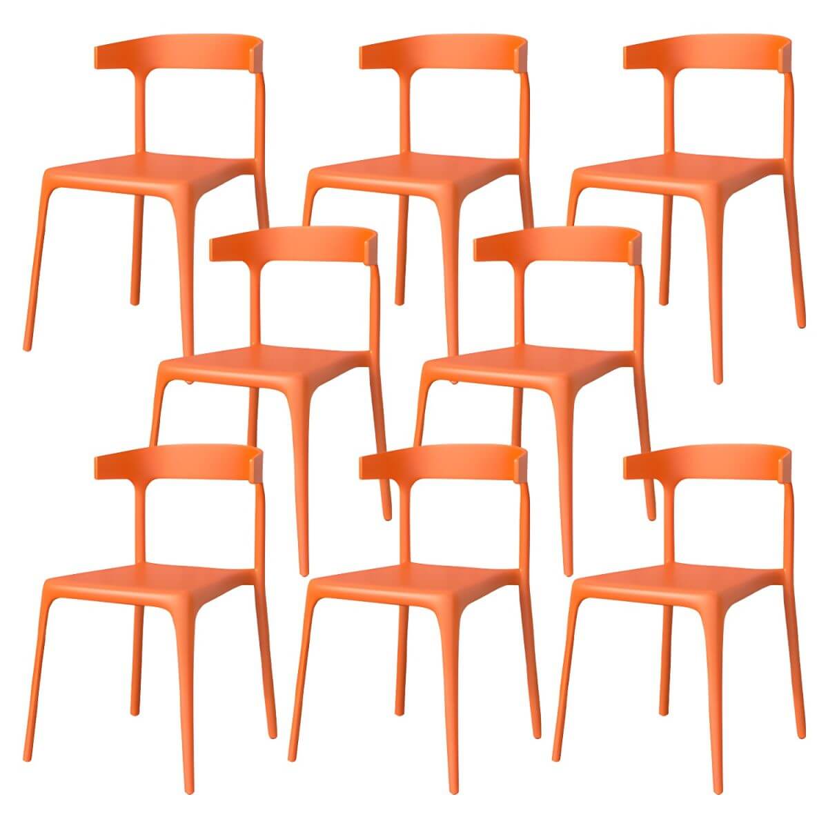 Stackable Nordic acrylic dining chair with backrest and acrylic legs