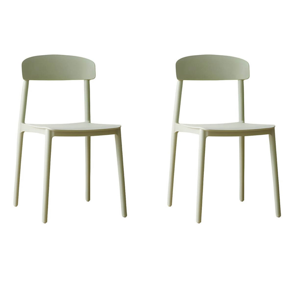 Scandinavian style low back kitchen and dining chair made of plastic and acrylic