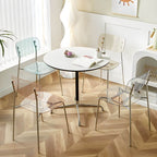 Transparent acrylic dining chair with modern design, perfect for living room and kitchen seating