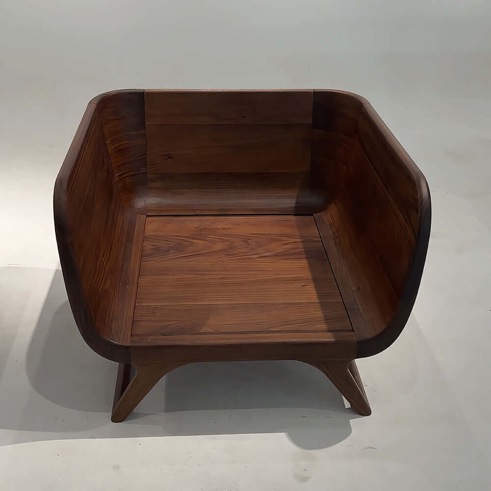 Cocochairs Modern Walnut Solid Wood Straight Sofa – Removable Cushions, Mid-Century 3-Seater Couch for Living Room