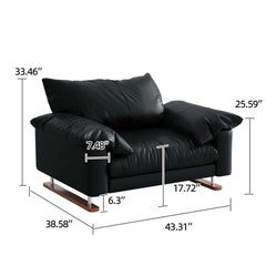 Genuine Leather Sofa Vintage Style for Living Room