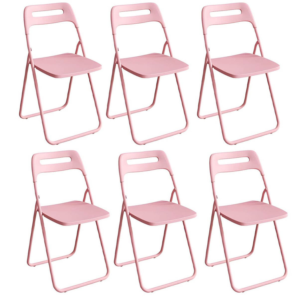 Modern collapsible open back side chair made of plastic and acrylic, ideal for kitchen and dining areas