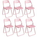 Modern collapsible open back side chair made of plastic and acrylic, ideal for kitchen and dining areas