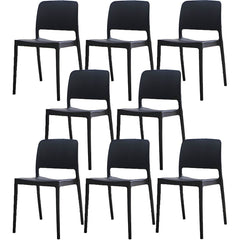 Scandinavian Plastic & Acrylic Dining Chair with Low Back Rest and Armless Design Dining Chairs
