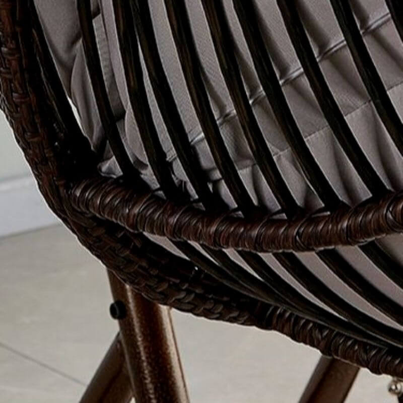 Tropical porch swing with corrosion-resistant cushions, alloy chain, and sturdy stand included