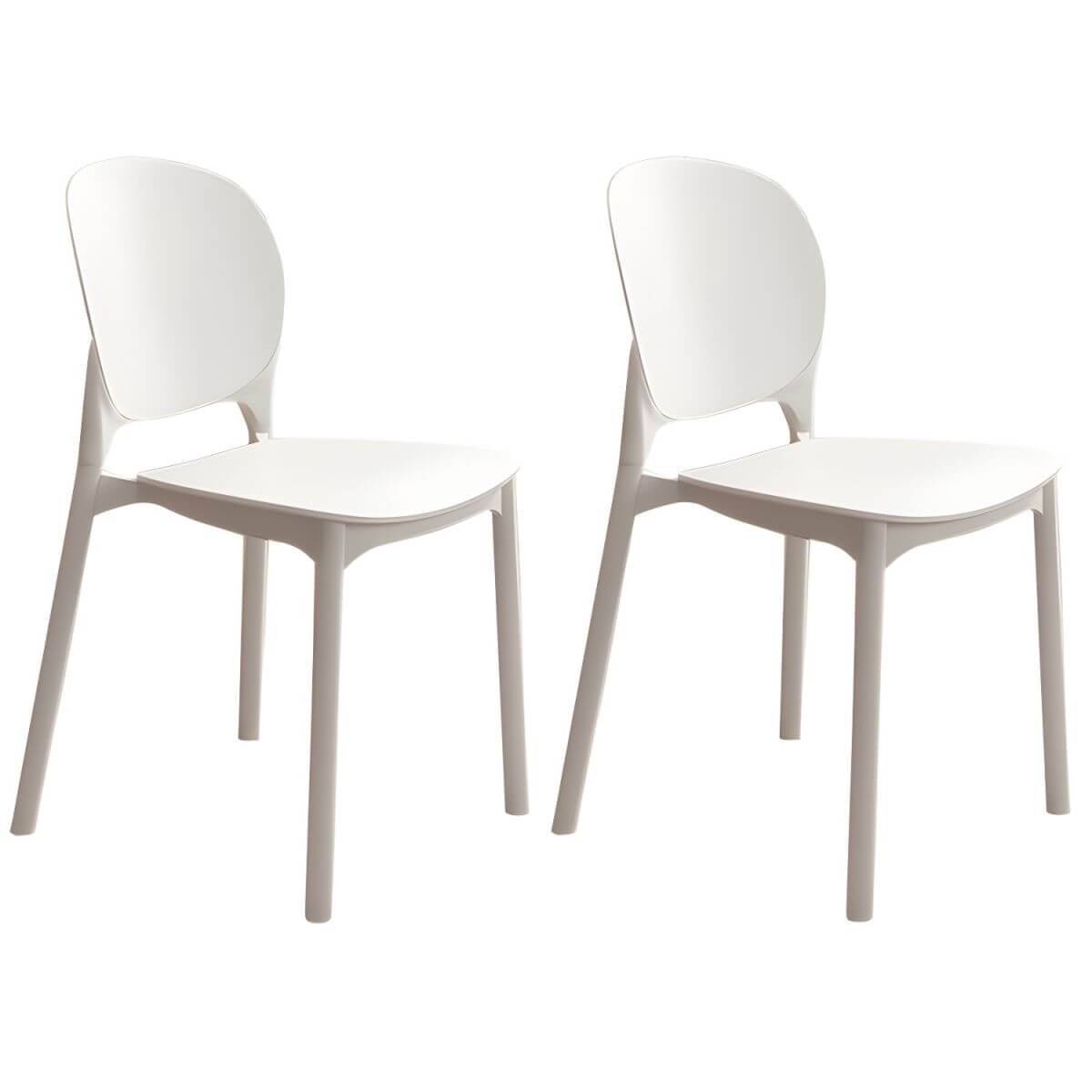 Stackable Scandinavian side chair with open back made of plastic and acrylic for dining