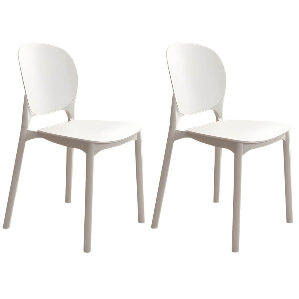 Stackable Scandinavian side chair with open back made of plastic and acrylic for dining
