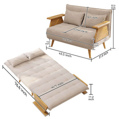 3-in-1 Folding Sofa Chair Bed with Armrests – 3 Sizes Available