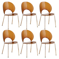 Acrylic Open Back Armless Stackable Dining Chair with Metal Legs Dining Chairs