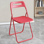 Modern collapsible open back side chair made of plastic and acrylic, ideal for kitchen and dining areas