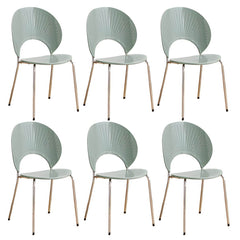 Acrylic Open Back Armless Stackable Dining Chair with Metal Legs Dining Chairs
