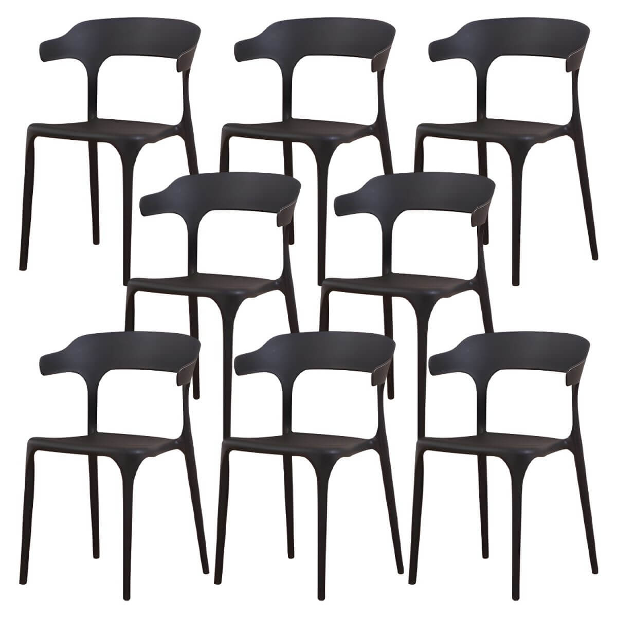 Stackable Nordic acrylic dining chair with armrest and clear acrylic legs