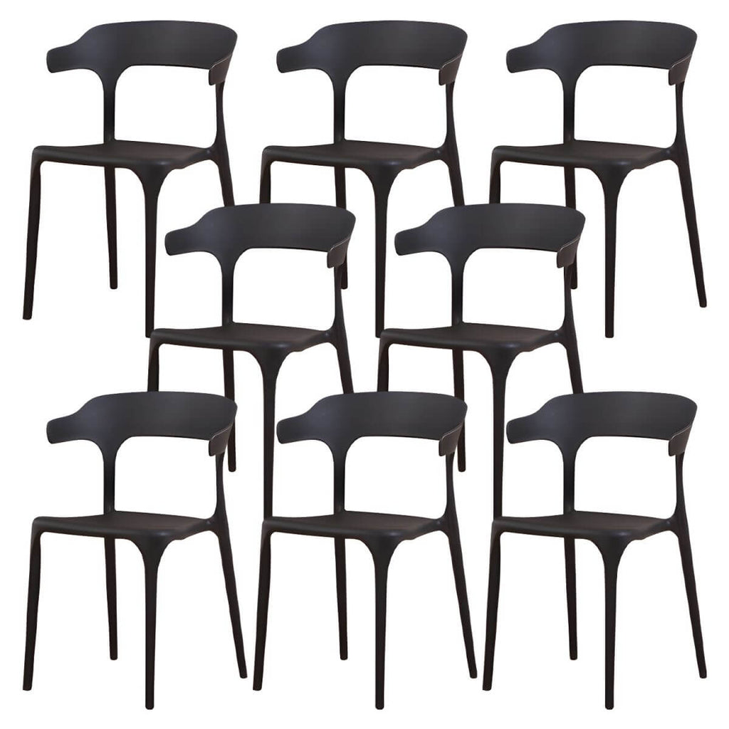 Stackable Nordic acrylic dining chair with armrest and clear acrylic legs