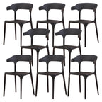 Stackable Nordic acrylic dining chair with armrest and clear acrylic legs